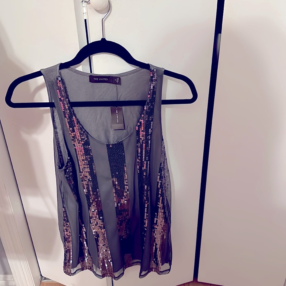 Gray Sequin Top NWT